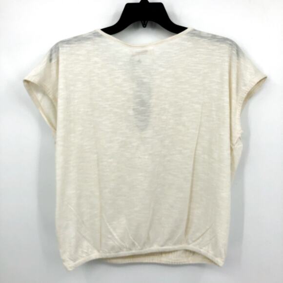 PRANA Women's Ocupas Popover Top Medium Soft White Pintuck Short Sleeve NWT - Picture 6 of 11